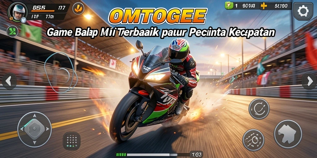 Tangkapan layar utama OMTOGEL menampilkan aksi balap motor yang mendebarkan.