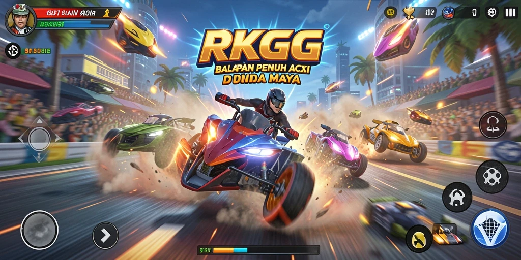 Tampilan gameplay balapan yang memikat dan menegangkan.