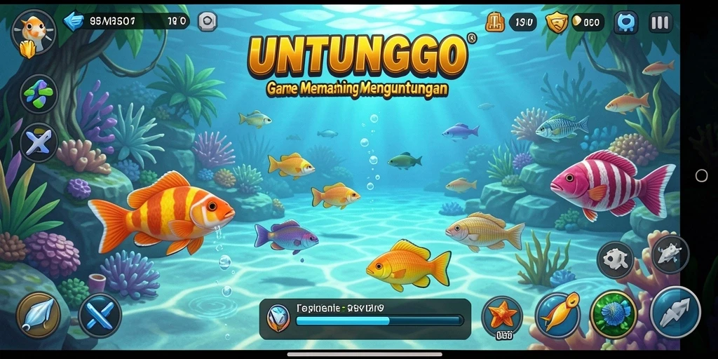 Tangkapan ikan yang menakjubkan dalam gameplay UNTUNGGO.