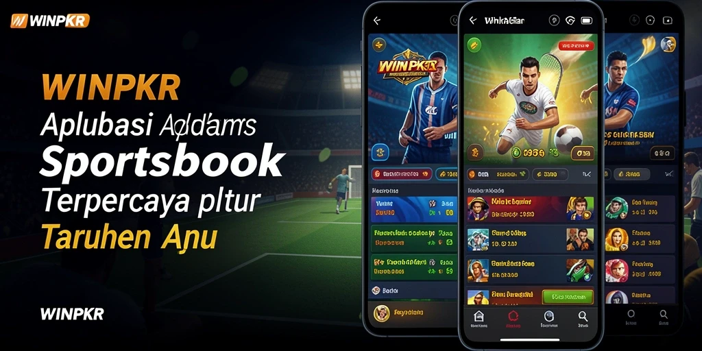 Tampilan aplikasi WINPKR dengan fitur sportsbook yang menarik.